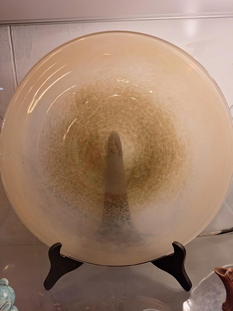 Grote craquelé schaal, Leerdam Copier, Antiek en Kunst, Ophalen of Verzenden