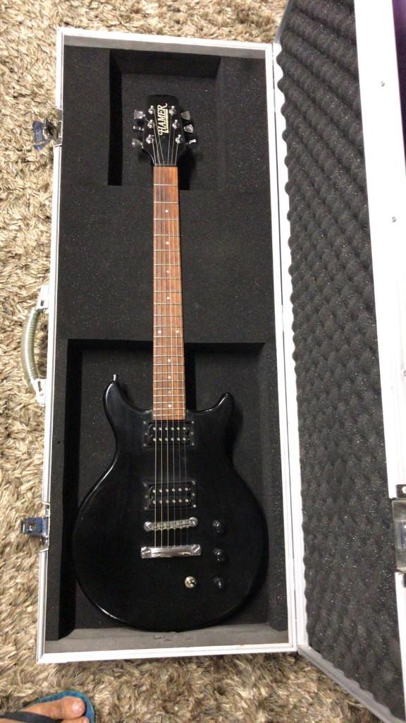 Hamer Slammer Series DC Set Neck 1997+ Fender gigbag, Ophalen, Zo goed als nieuw, Solid body, Overige merken