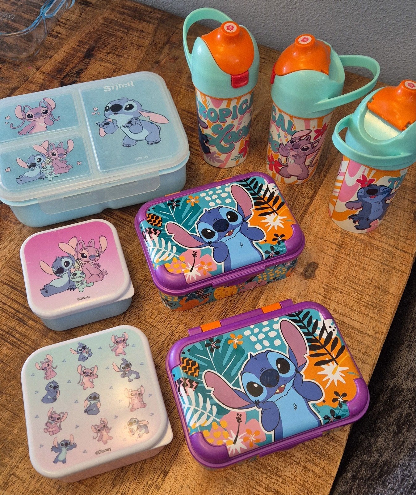 Stitch broodtrommel en drinkbeker set, Gebruikt, Kunststof, Ophalen of Verzenden, Meerkleurig