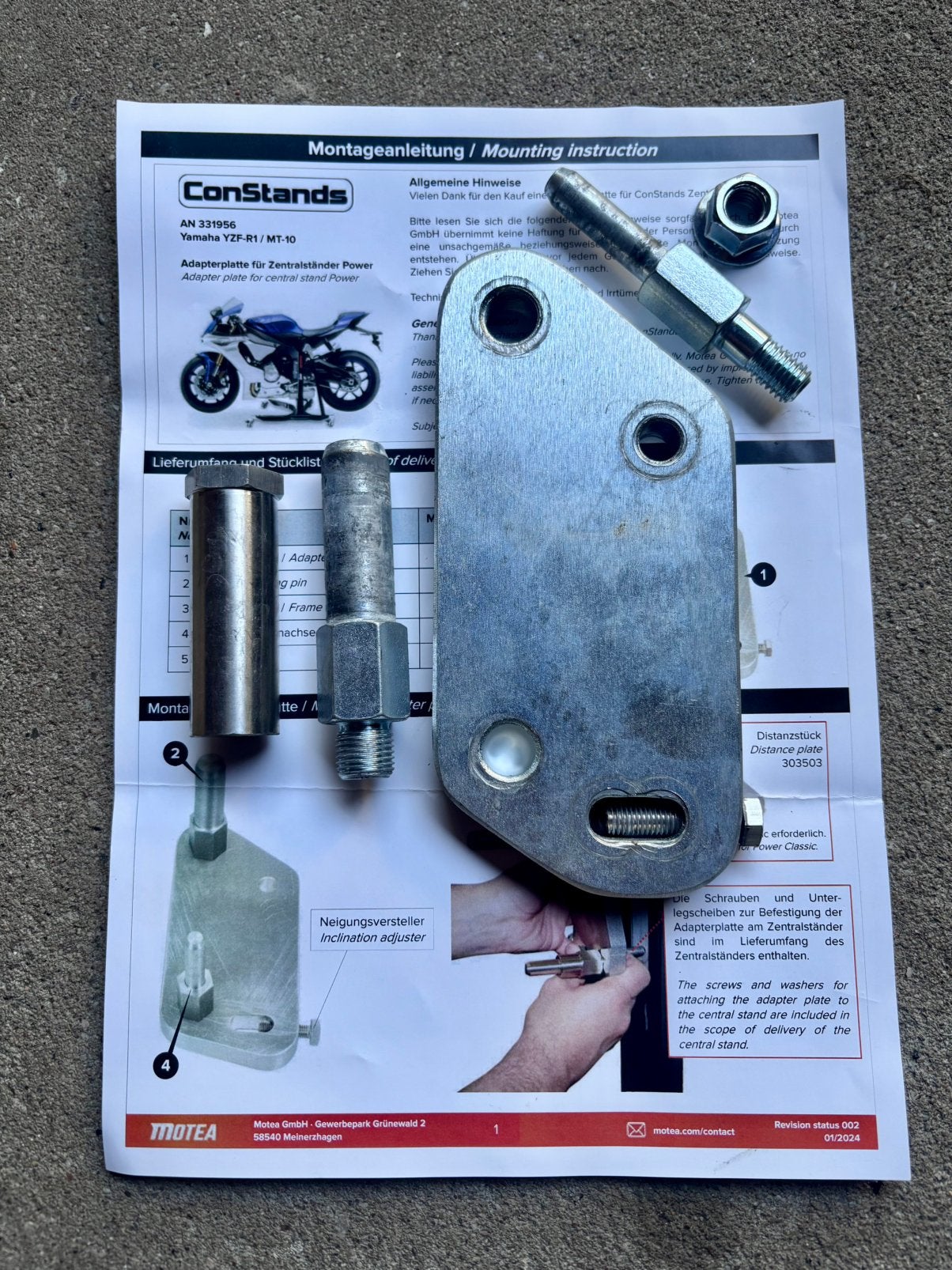 ConStands Adapterplaat Yamaha YZF-R1 / MT-10, Ophalen of Verzenden, Gebruikt
