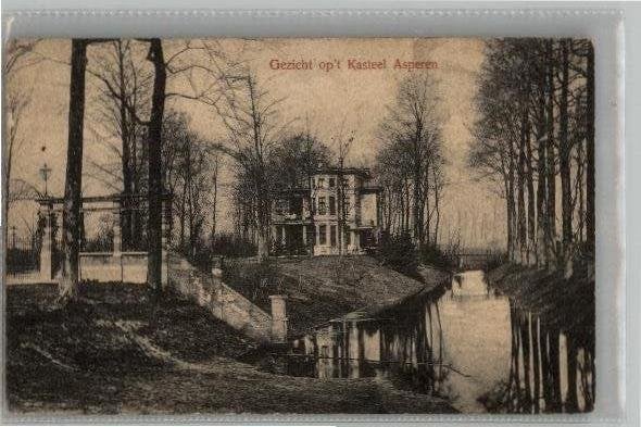 Gezicht op Kasteel Asperen st 1909, Ophalen of Verzenden, Voor 1920, Gelopen, Zuid-Holland