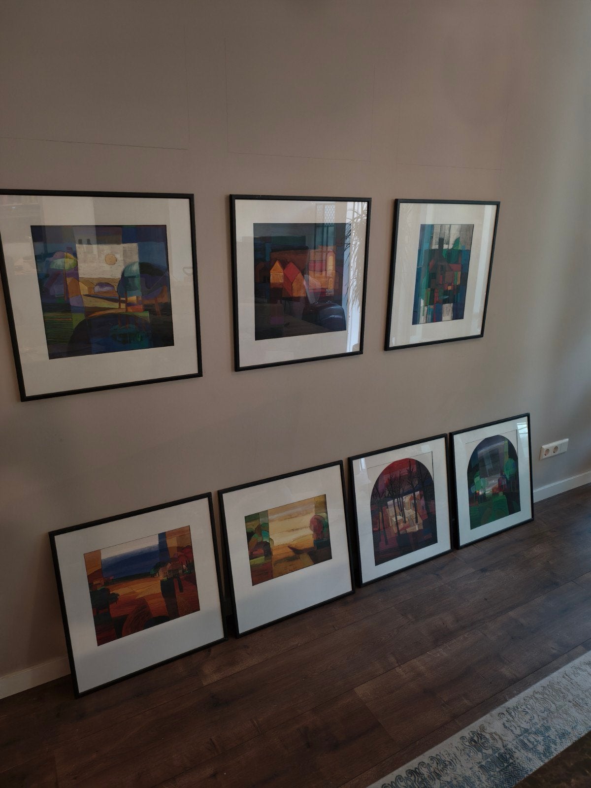 Set of 7 posters –Dutch artist Ton Schulten, Papier/karton, Ingelijst, Print, Landschap