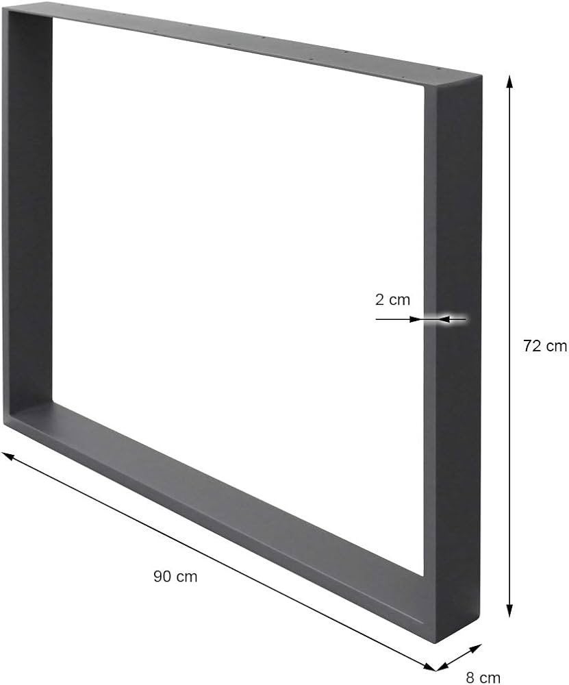 Tafelpoten - 90x72 cm - Donkergrijs - 2 stuks, Ophalen