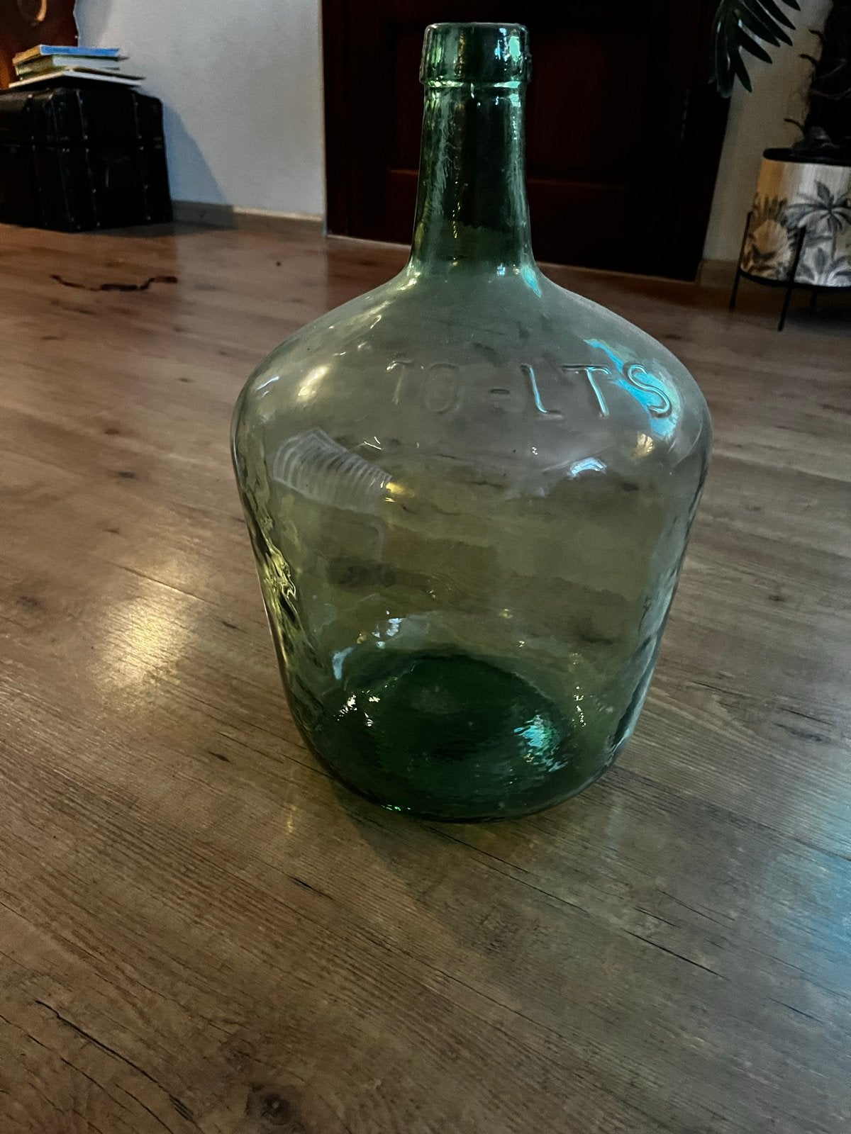 Grote vintage groene glazen fles -, Ophalen