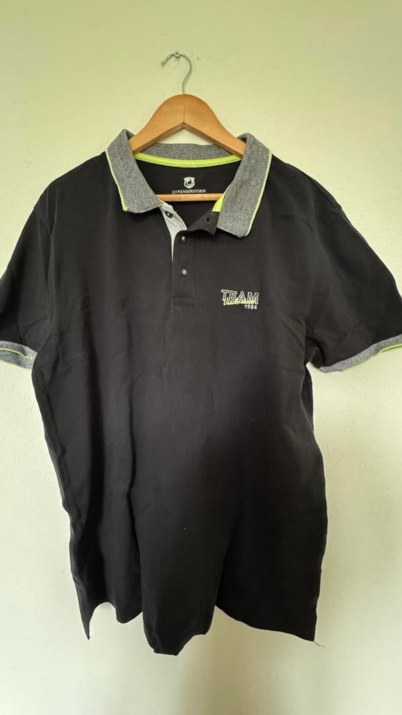 Vanderstorm Polo XL Zwart met Gele Accenten - 100% Katoen, Ophalen of Verzenden, Zo goed als nieuw, Maat 56/58 (XL), Zwart