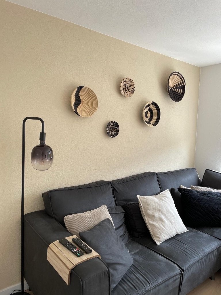 Rotan manden wand decoratie, Ophalen, Mand, Rond, Zo goed als nieuw