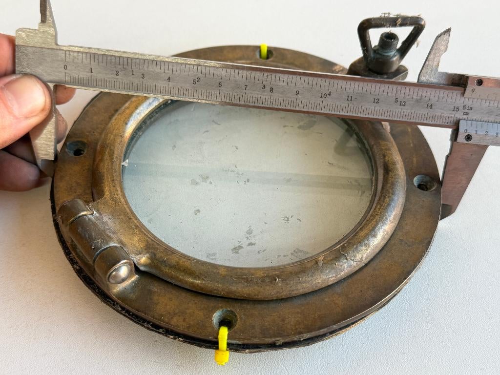 Bronzen patrijspoort 155 mm, Ophalen of Verzenden, Gebruikt, Lijn of Blok