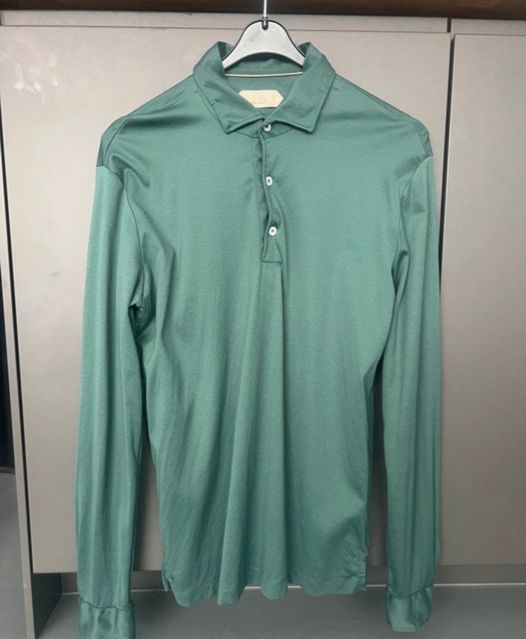 Aurelien Smart Luxury Polo Shirt Groen Maat M, Kleding | Heren, Ophalen of Verzenden, Zo goed als nieuw, Maat 48/50 (M), Groen