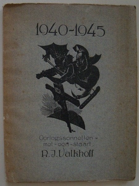 1940-1945 Oorlogssonnetten-met-een-staart - R.J. Valkhoff, R.J. Valkhoff, Ophalen of Verzenden, Overige onderwerpen, Tweede Wereldoorlog