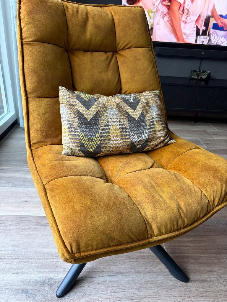 Mooie zachte draaistoel, Ophalen, 75 tot 100 cm, Zo goed als nieuw, Stof