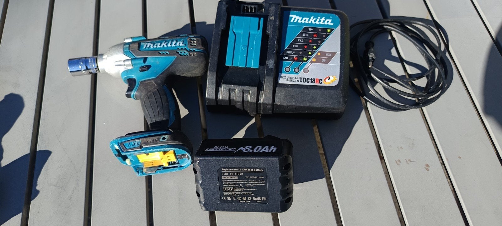 Makita Slagmoersleutel, Ophalen of Verzenden, Gebruikt, Minder dan 700 watt, Haakse handslijpmachine