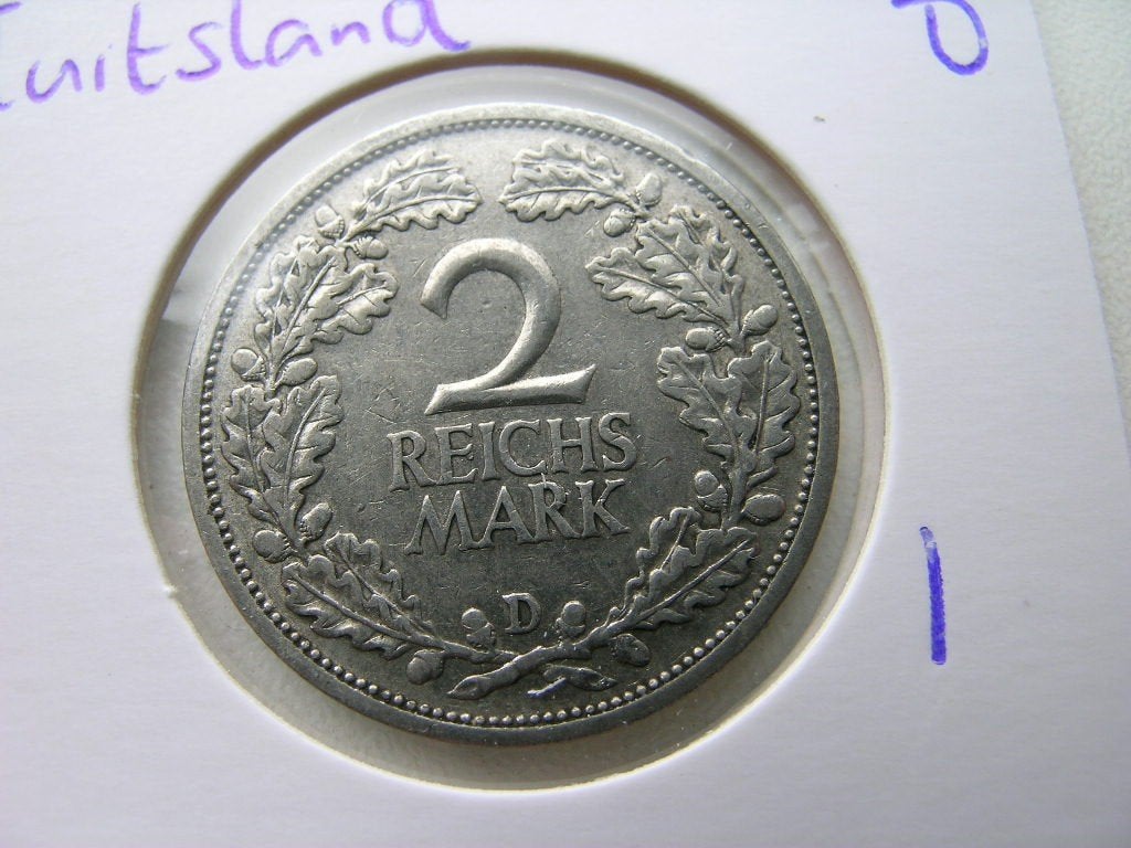 2 Reichsmark 1931 D Duitsland, Ophalen of Verzenden, Duitsland, Losse munt