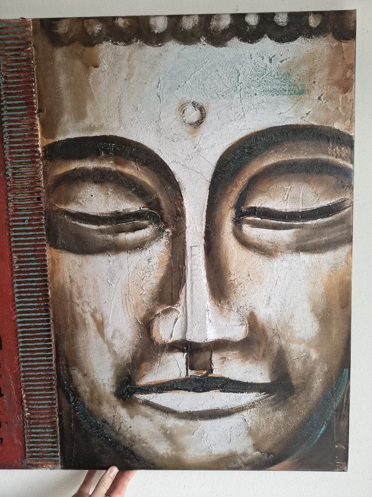 Schilderij Boeddha, 70x70cm, Huis en Inrichting, Woonaccessoires | Schilderijen, Tekeningen en Foto's, Ophalen, 50 – 75, Zo goed als nieuw