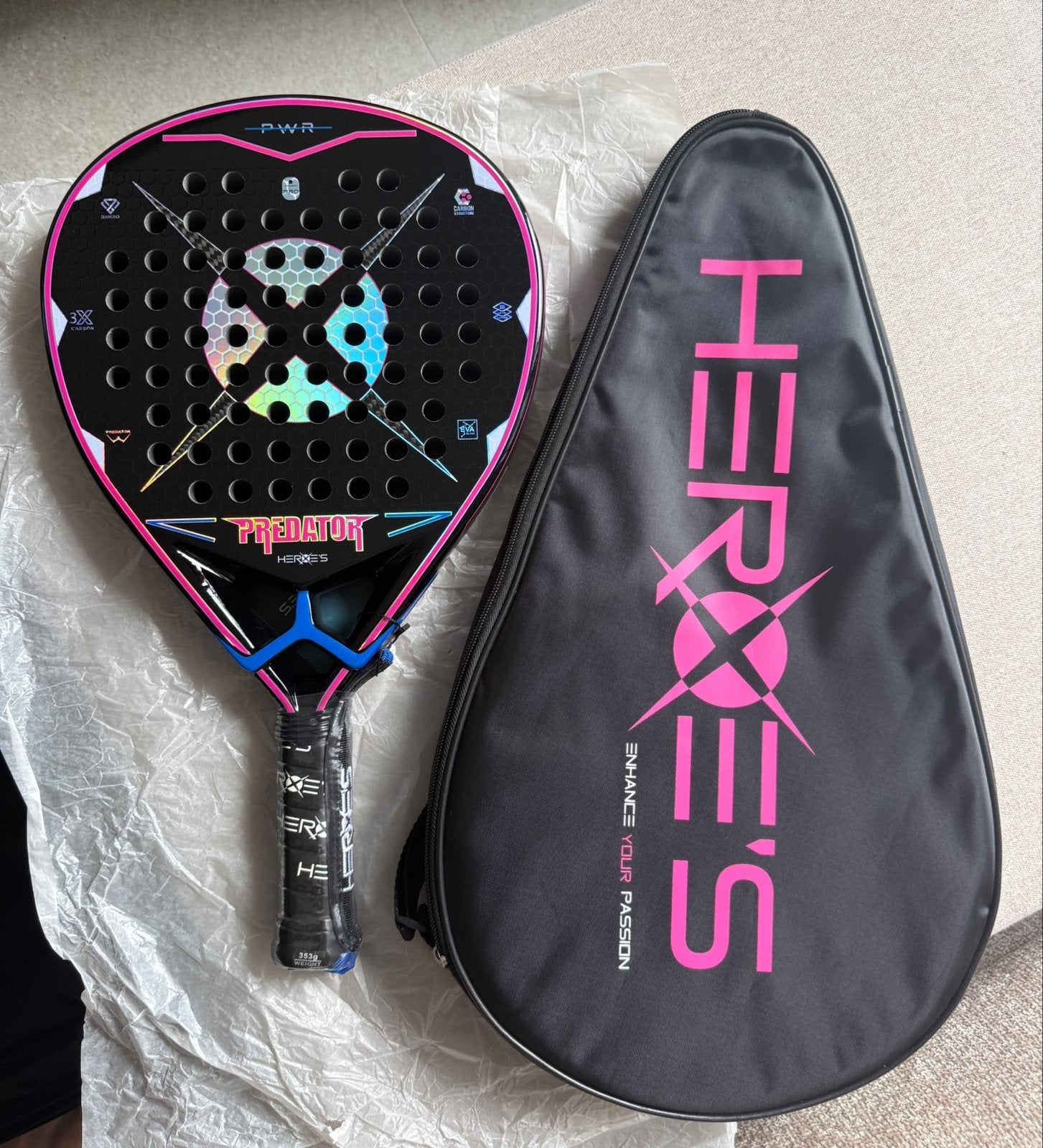 Heroes Azteca padel racket 2025 met hoes, Ophalen of Verzenden, Nieuw, Padelracket