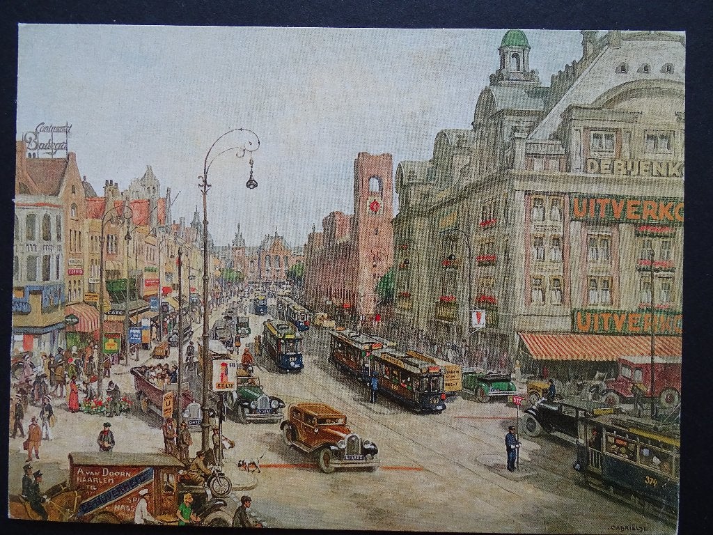 Amsterdam / Damrak / De Bijenkorf / De Beurs van Berlage, Ophalen of Verzenden, 1920 tot 1940, Ongelopen, Noord-Holland