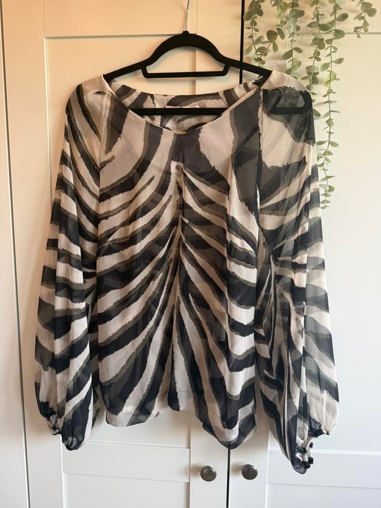 Studio Anneloes, chiffon blouse maat S, past ook bij M en L, Ophalen of Verzenden, Zo goed als nieuw, Maat 38/40 (M), Wit