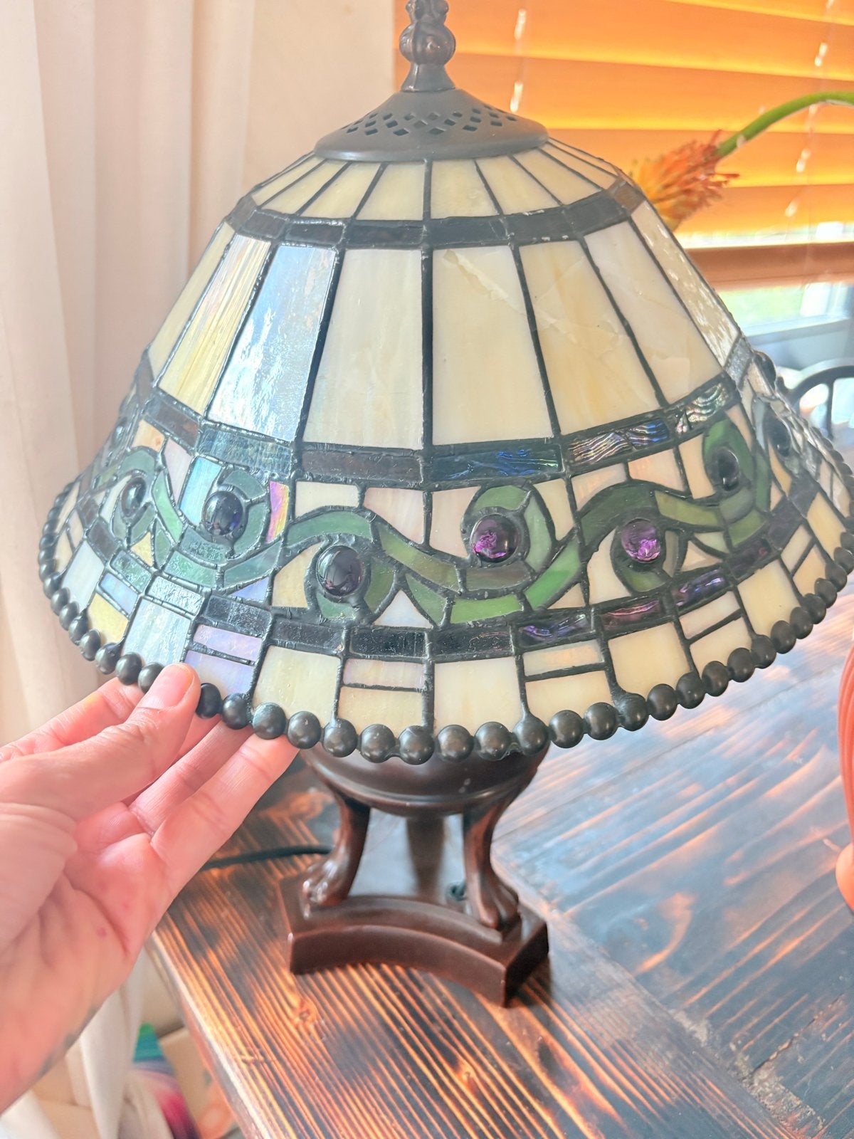 Tiffany lamp met kleine beschadiging, Ophalen of Verzenden