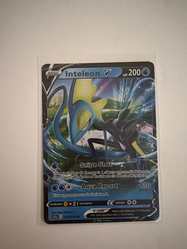 Pokémon Kaart: Inteleon V (022/070 RR), Ophalen of Verzenden, Zo goed als nieuw, Losse kaart