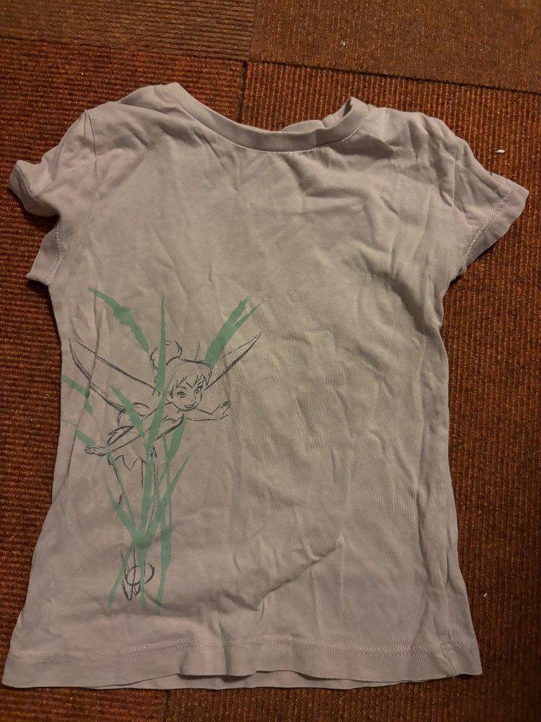 Lila shirt Tinkerbel shirt Disneyland Paris in maat 116, Ophalen, Gebruikt, Meisje, Shirt of Longsleeve