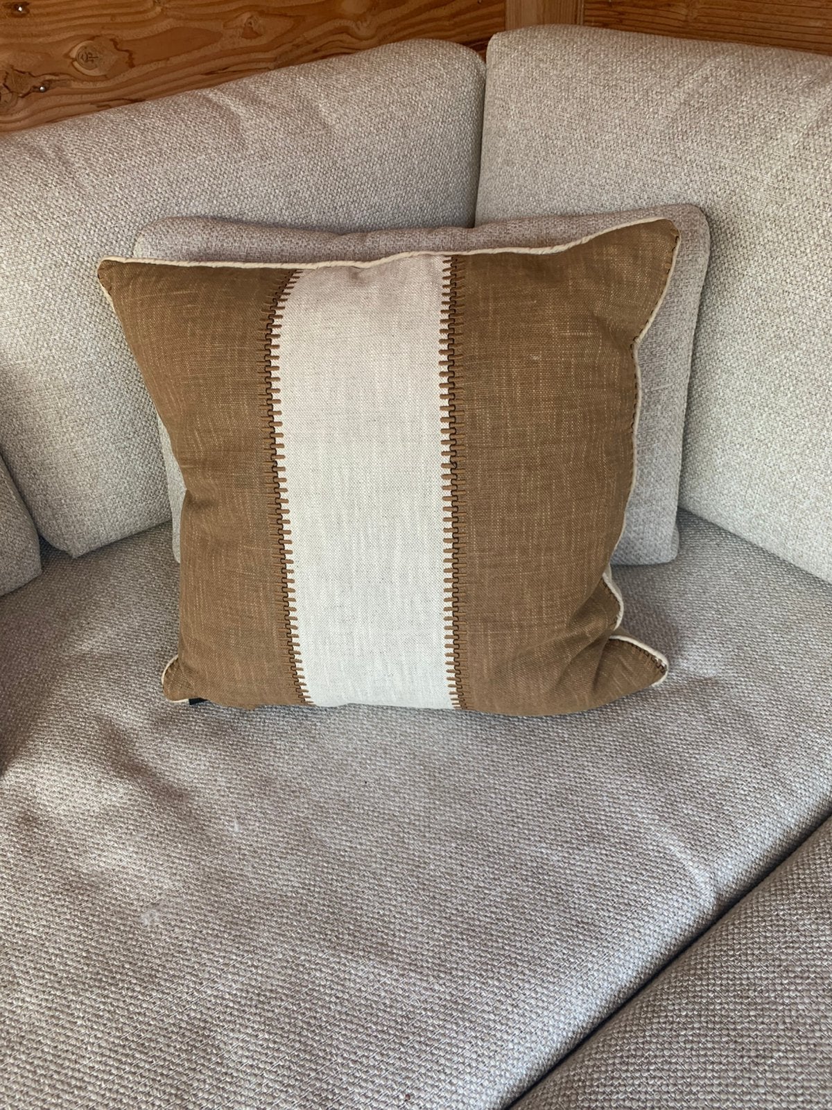 Duran interors sierkussen 50x50  bruin donker beige zand, Ophalen of Verzenden, Nieuw, Beige, Vierkant