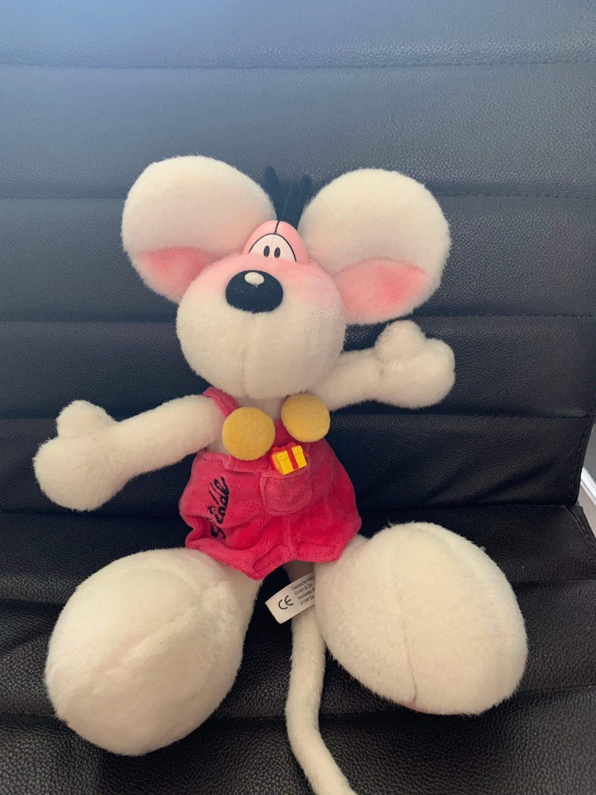 Diddl knuffel - Roze salopette - Zo goed als nieuw, Ophalen of Verzenden, Diddl, Zo goed als nieuw, Knuffel