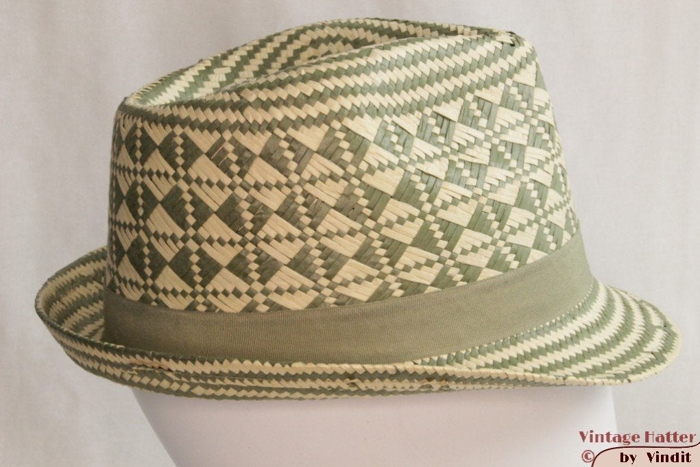nieuwe gleufhoed Trilby strohoed met groen maat 58 en 59, Kleding | Dames, Hoed, Hawkins, Nieuw, Ophalen of Verzenden