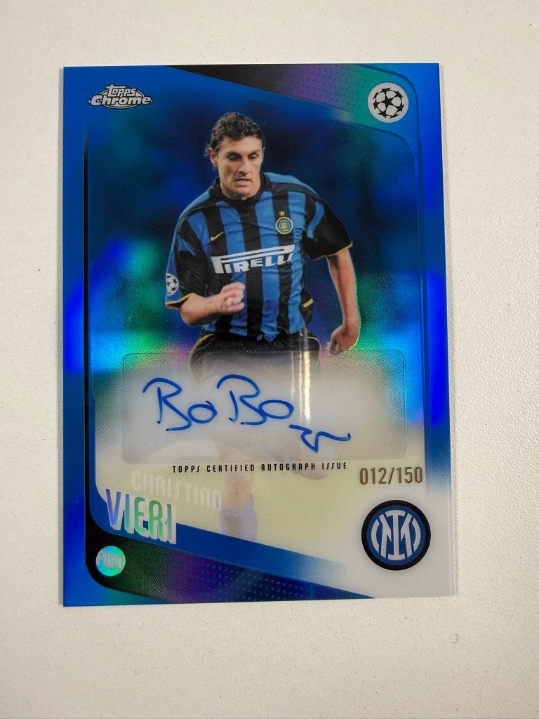 Christian Vieri /150 Blue Auto Topps Chrome 2025-26 (LEES!!), Verzamelen, Sportartikelen en Voetbal, Ophalen of Verzenden, Nieuw