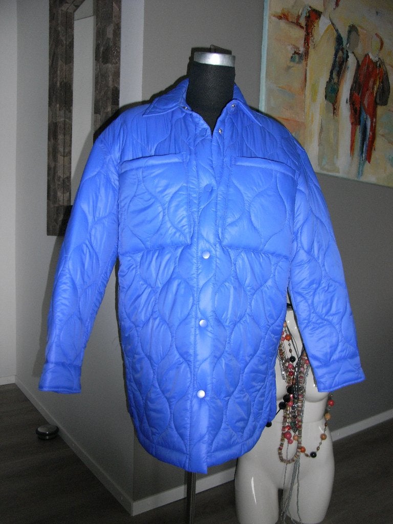 kobalt blauw halflange jas/coat mt 34 valt echt als mt 36/38, Blauw, Nieuw, Ophalen of Verzenden, Maat 36 (S)