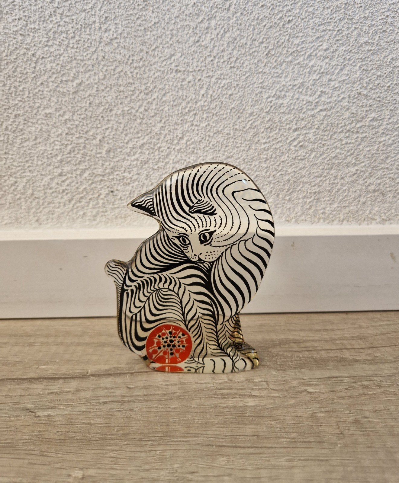 vintage retro abraham palatnik lucite kat rode bal beeld, Ophalen of Verzenden, Zo goed als nieuw, Dier