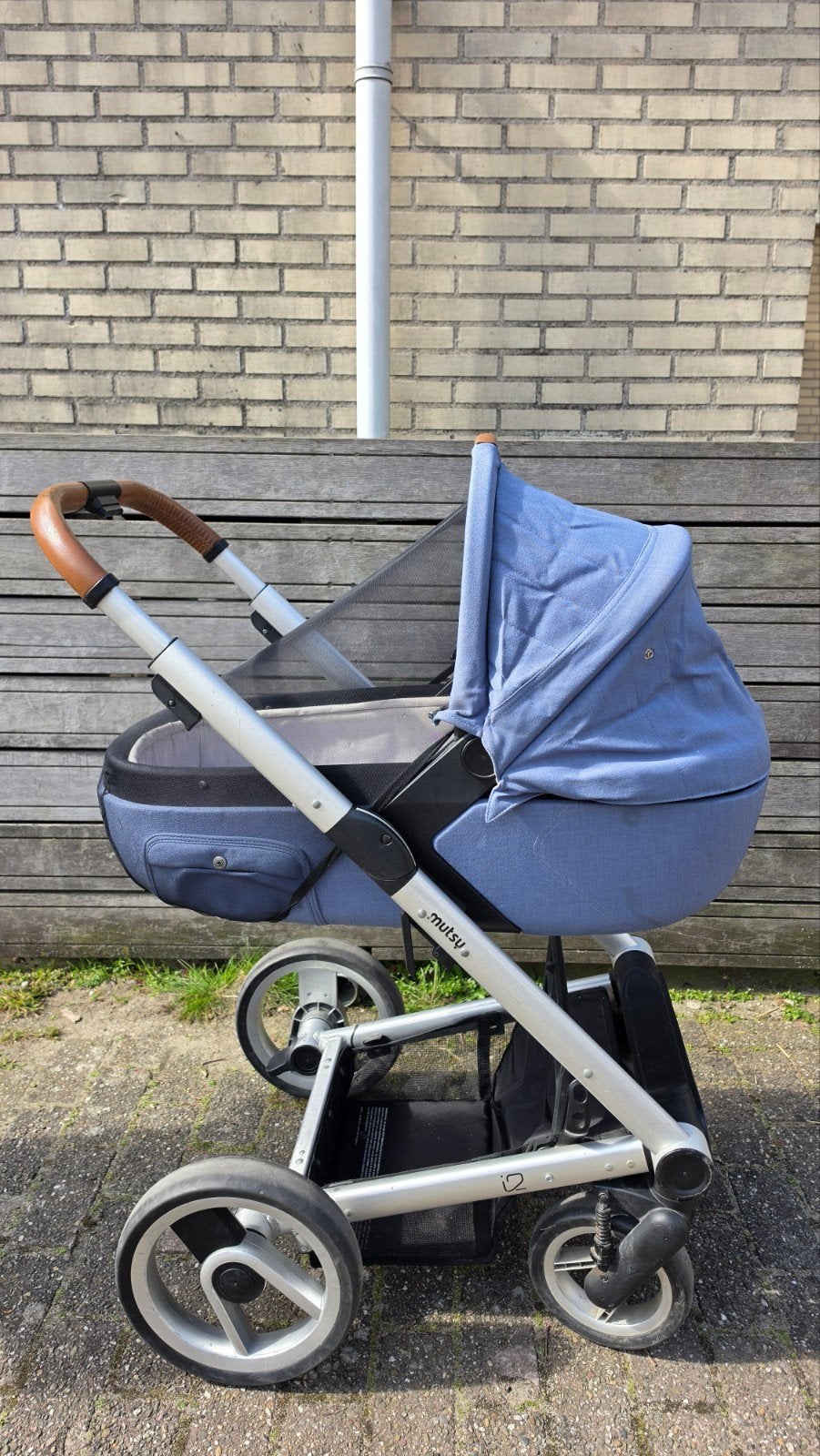 Mutsy I2 Combiwagen met reiswieg en zitje - Blauw, Ophalen, Gebruikt, Mutsy, Met reiswieg