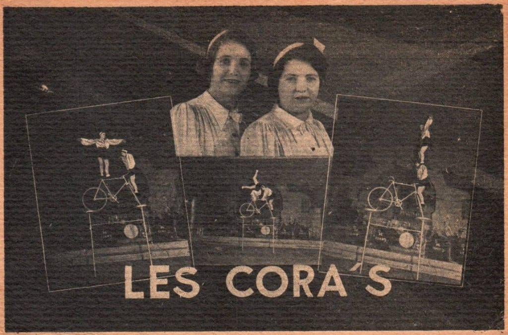 Fiets-Acrobatiek duo Les Cora's -Circus act ?- 1940 /'45 (?), Verzenden, Nieuw, Foto of Kaart