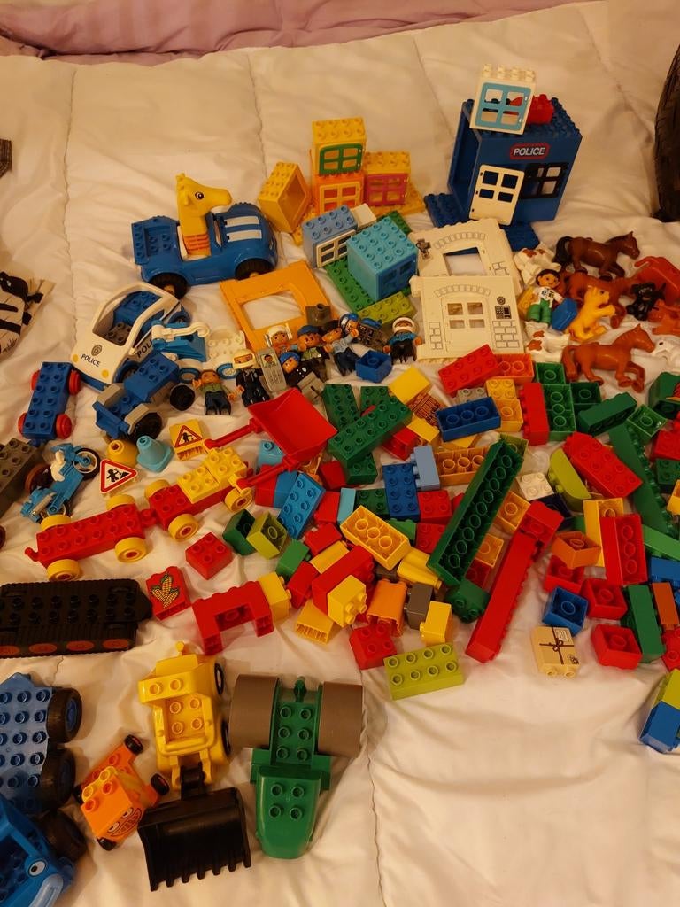 Grote partij Duplo: Dieren, Voertuigen, Bouwplaats, Kinderen en Baby's, Speelgoed | Duplo en Lego, Ophalen of Verzenden, Gebruikt