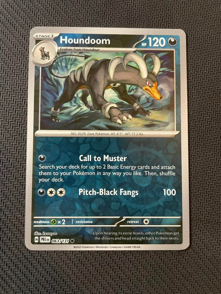 Houndoom 063/131 Reverse Holo Prismatic Evolutions Packfresh, Ophalen of Verzenden, Zo goed als nieuw