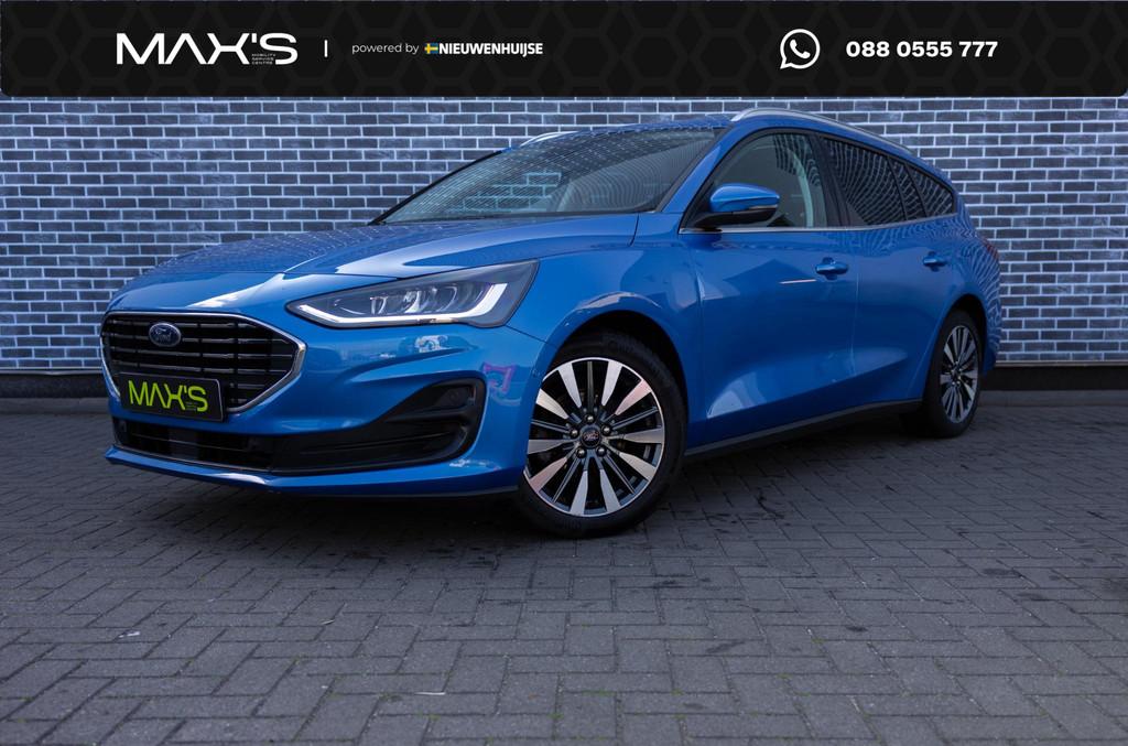 Ford Focus Wagon 1.0 EcoBoost Hybrid Titanium X | Cruise Con, Gebruikt, Blauw, Origineel Nederlands, 155 pk