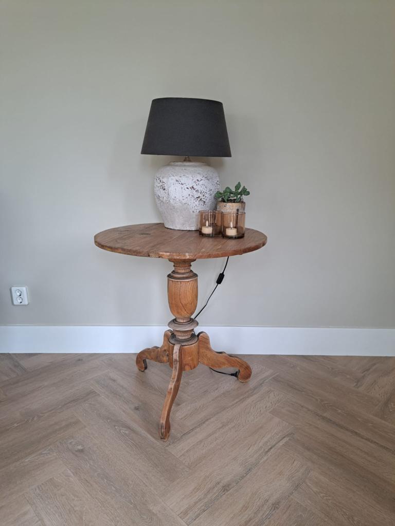 Salontafel/ wijntafel, Ophalen, Rond, 55 tot 75 cm, Zo goed als nieuw