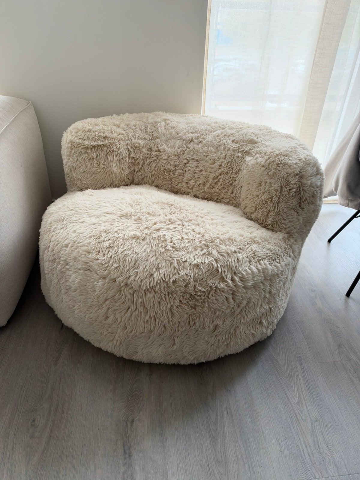 Beige poef, Ophalen, Zo goed als nieuw, Beige, Zitzakstoel