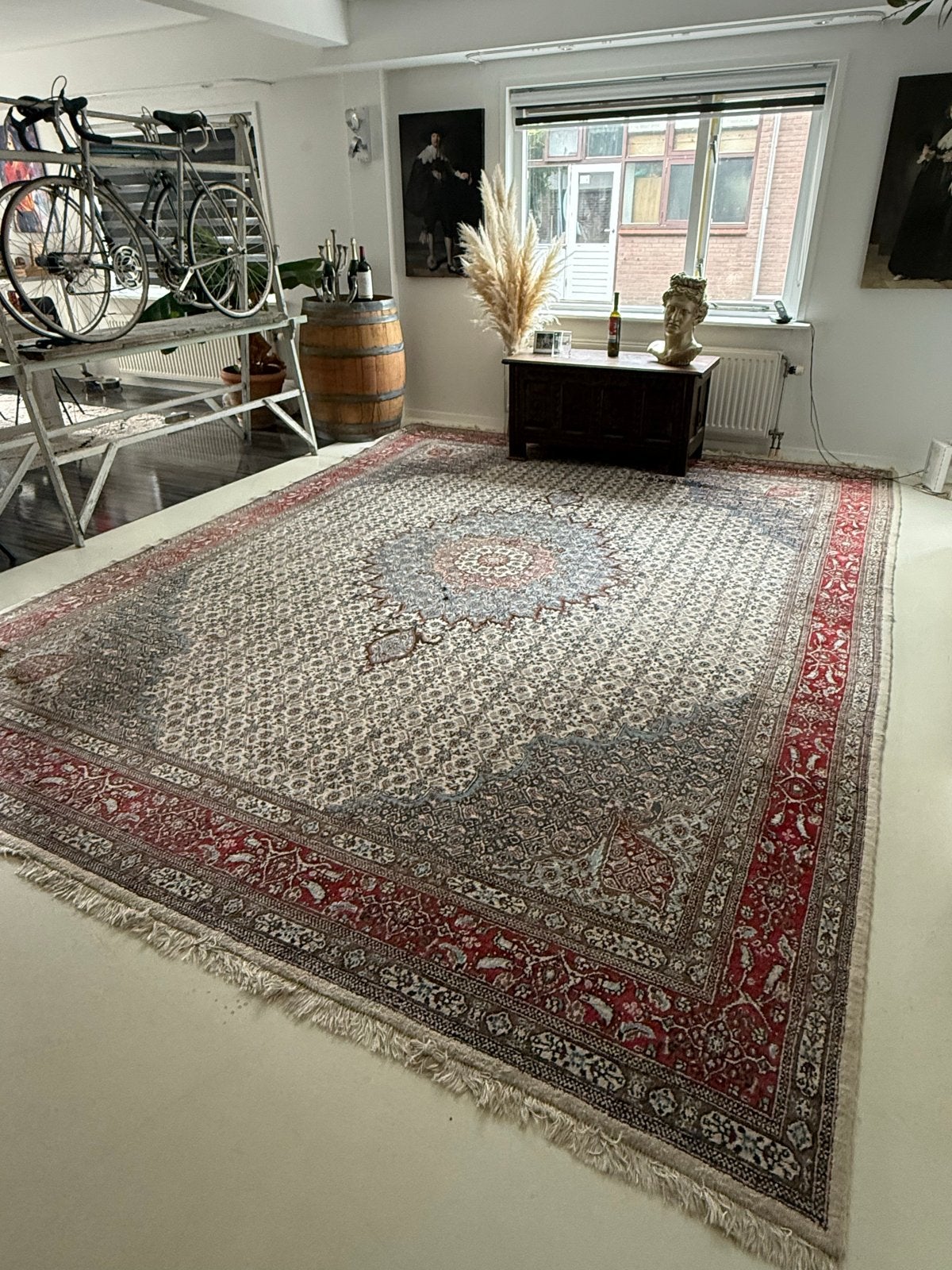 Uniek handgeknoopt Perzisch tapijt - Moud uit Iran, Ophalen, Gebruikt, Beige, 200 cm of meer