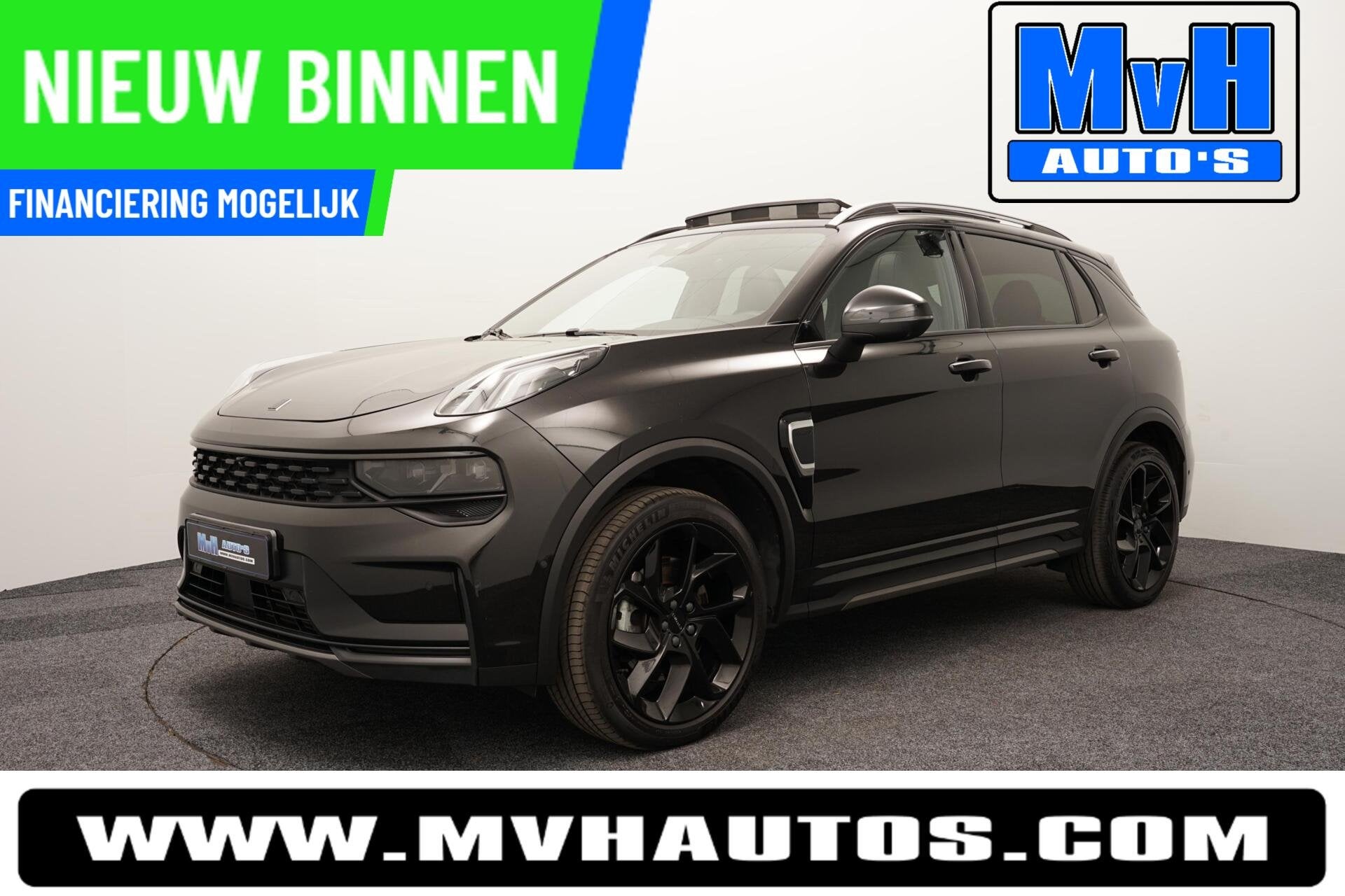 Lynk & Co 01 1.5 PHEV|FULL BL XL|LEER/ALCANT|ZW.HEMEL|SOH96%, Stof, Met garantie (alle), Automatische klimaatregeling, Zwart
