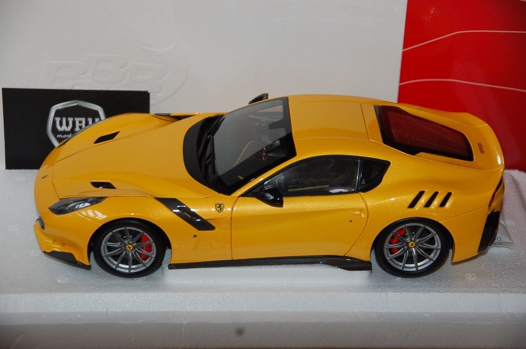 1:18 Ferrari F12 TDF giallo BBR diecast WRH, Verzenden, Zo goed als nieuw, Auto, Overige merken