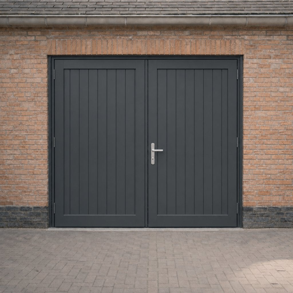 Nieuw geïsoleerde openslaande garagedeur B 2304 x H 2218 mm, Ophalen, Nieuw, Buitendeur, Metaal