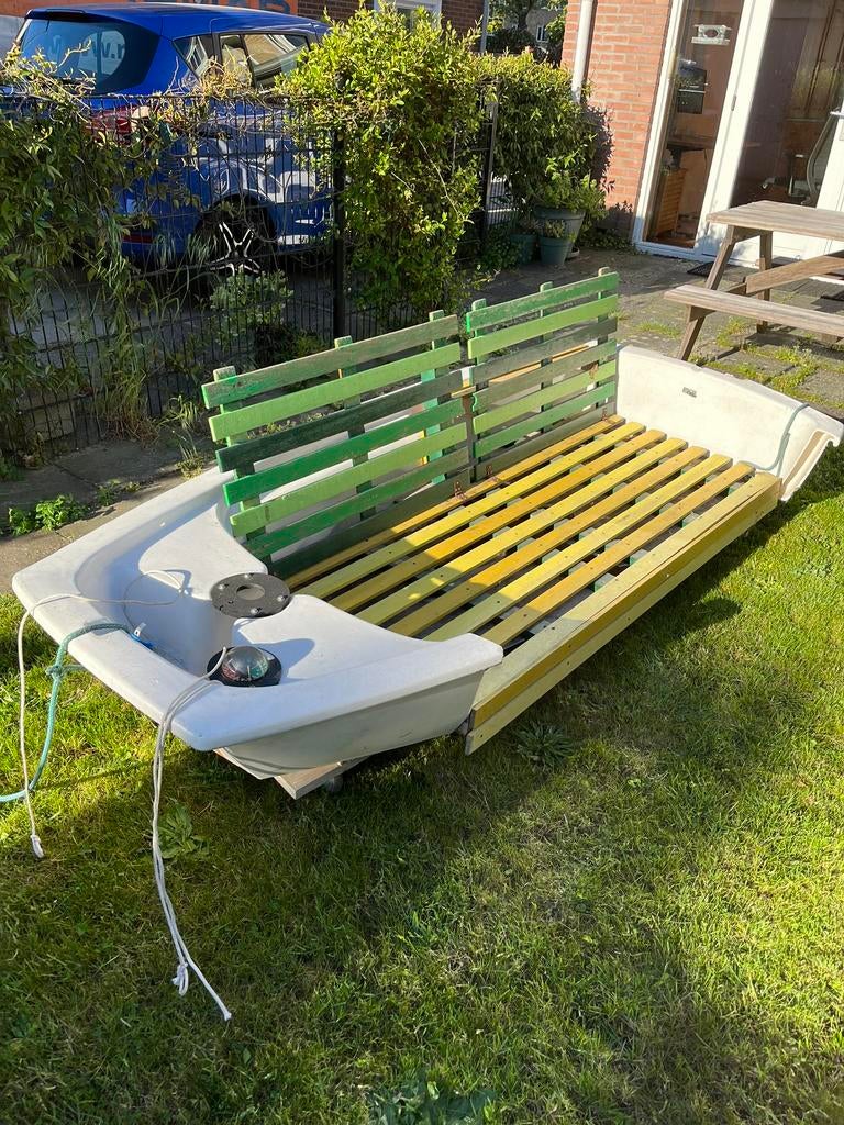 Tuinbank boot nautisch zandbak bootbank bootje, Ophalen of Verzenden, Gebruikt, Kunststof
