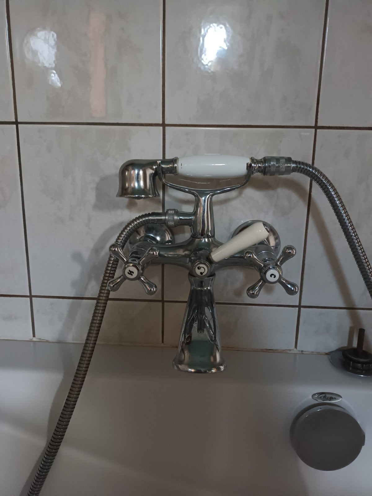badkraan met douche, Doe-het-zelf en Verbouw, Sanitair, Ophalen, Gebruikt, Rvs, Bad