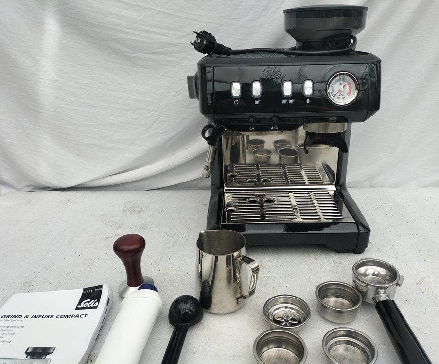 Solis grind & infuse compact 1018, Ophalen, Espresso apparaat, Zo goed als nieuw, 2 tot 4 kopjes