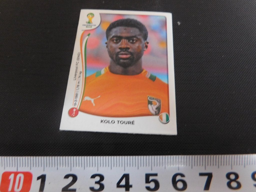 sticker panini voetbal WK 2014 #225 kolo touré, Ophalen of Verzenden, Zo goed als nieuw