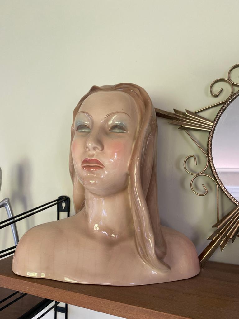 Le Bertetti "Giovanetta" buste van vrouw porselein Torino, Antiek en Kunst, Ophalen of Verzenden