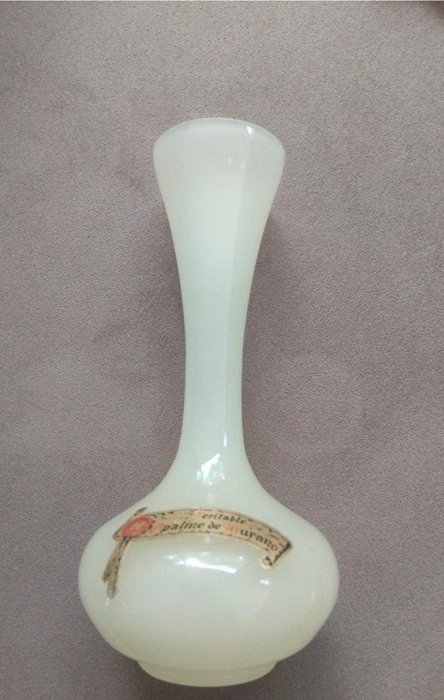Prachtige vintage uranium opaline glas soliflore vaas uit Mu, Ophalen of Verzenden