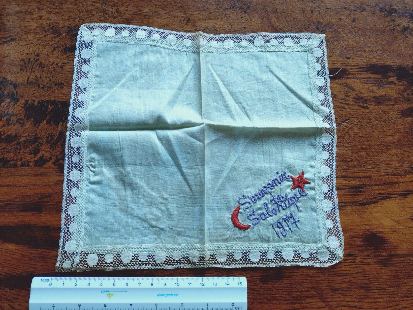 Souvenir de Salonique 1917 Zakdoek WOI Ottomaanse Rijk, Ophalen of Verzenden, Landmacht, Duitsland, Kunstobject