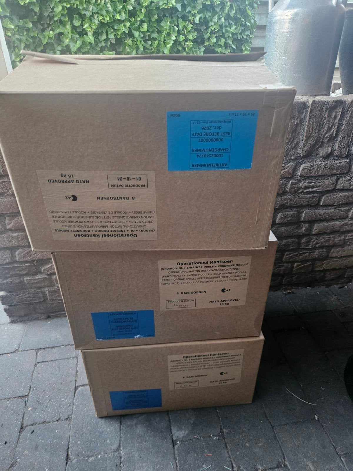 Noodratsoen, wol pakket, mre, Ophalen, Landmacht, Nederland, Overige typen