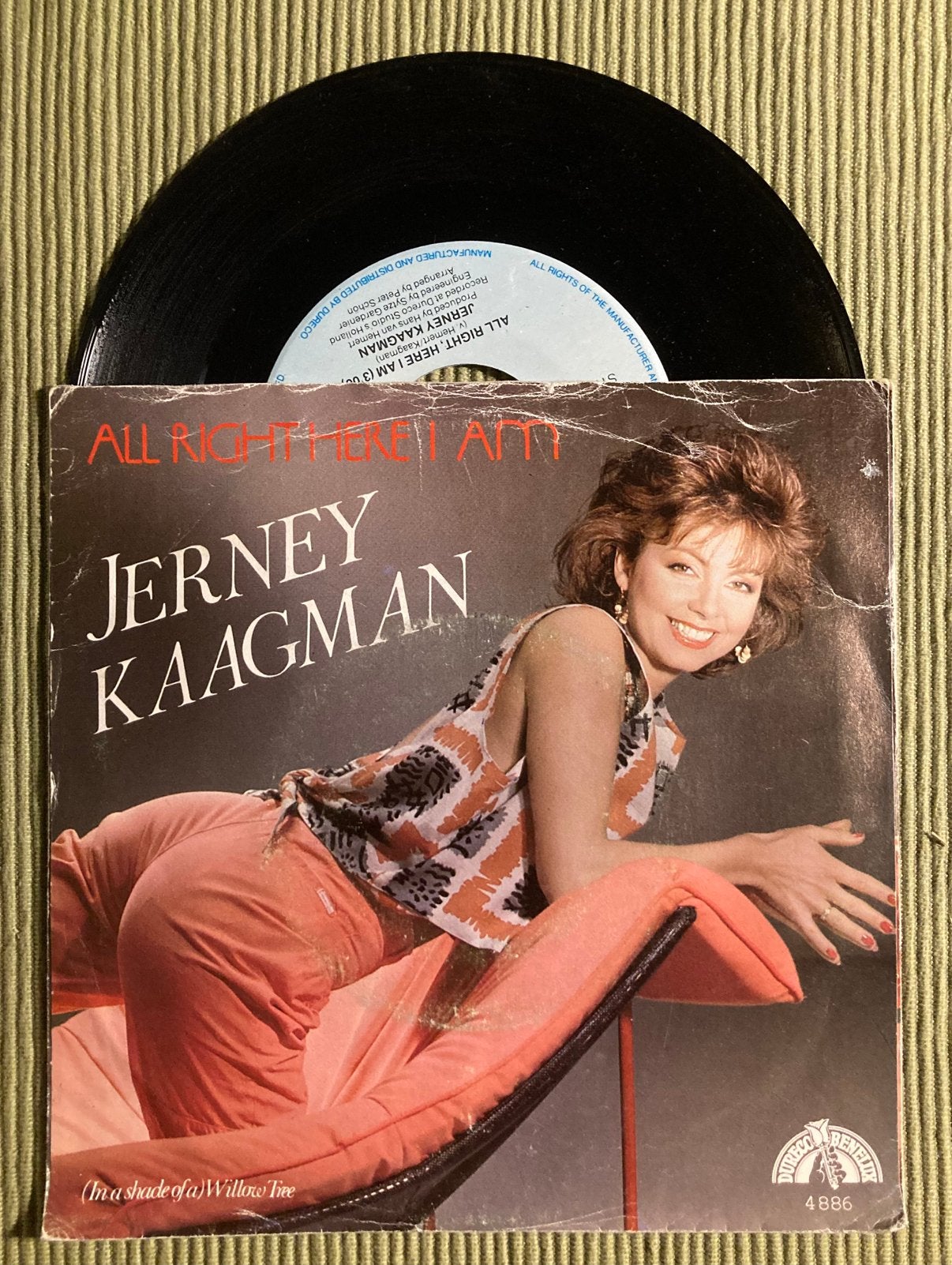 Vinyl single Jerney Kaagman - All right here I am, Cd's en Dvd's, Gebruikt, 7 inch, Ophalen of Verzenden, Pop