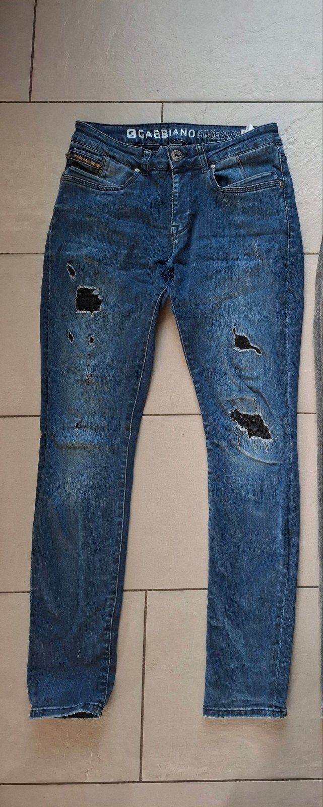 Heren Gabbiano Slimfit Jeans met scheuren - Maat 31/32, Overige jeansmaten, Ophalen of Verzenden, Zo goed als nieuw, Gabbiano